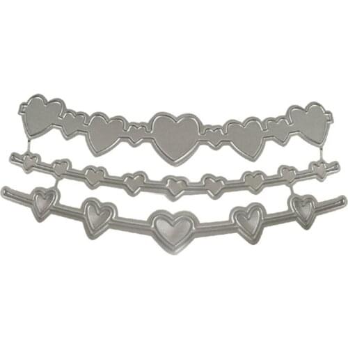 Carbon Steel Cartoon Hearts Banner Cutting Die Embossing Stencil Template Mold DIY Paper Art Craft Scrapbook Bookmark Card Decor