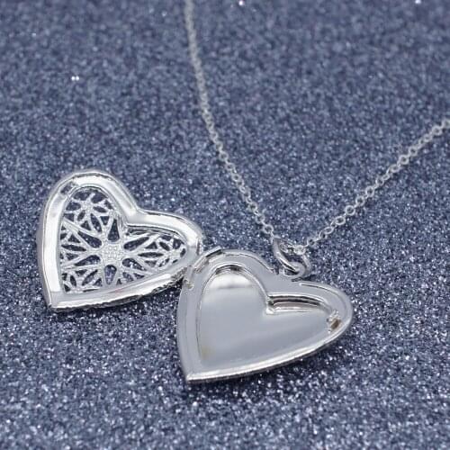 Utimtree Fashion Women Hollow Silver Heart Pendant Long Chain Necklace Sweater Necklaces Pendants For Girls Jewelry Accessory