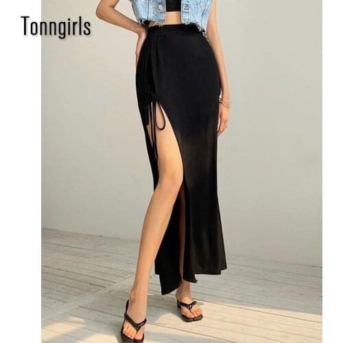 Tonngirls Women Skirt Casual Loose Maxi Skirt Korean Style Streetwear A Line Skirt Female Long Skirts Sexy Beach Skirts Summer