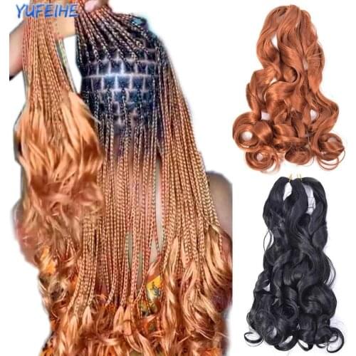 24inch Loose Wave Spiral Curl Braids Synthetic Hair Ombre Pre Stretched Crochet Braiding Hair For Women Extensions French Curls