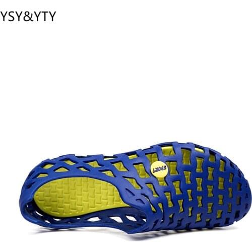 2019 summer big code couple home outdoor hole shoes sandy hollow breathable sets of wading women drag sandals