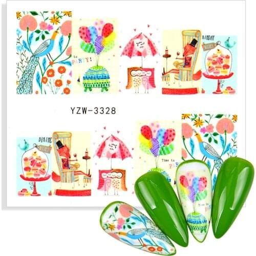 1 Sheet Charm Anime Girl Water Decals Goddess Nail Art Sticker Flower Tree Leaf Full Cover Slider Manicure Accessories