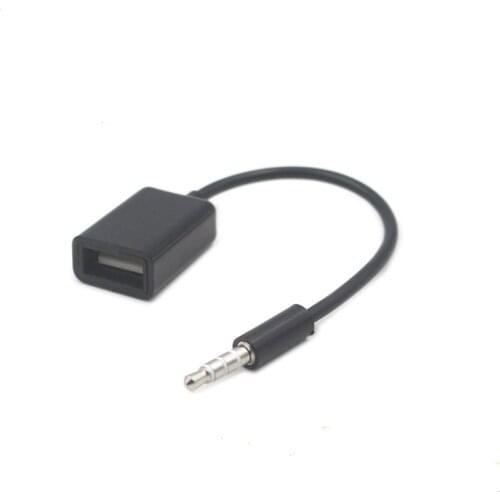 1pc 3.5mm Male AUX Audio Plug Jack To USB 2.0 Female Converter Cable Cord For Car MP3 Car Car Plug Jack