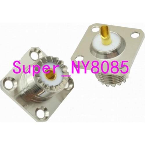 10pcs connector SO239 UHF female JACK 4-HOLES flange solder cup deck mount