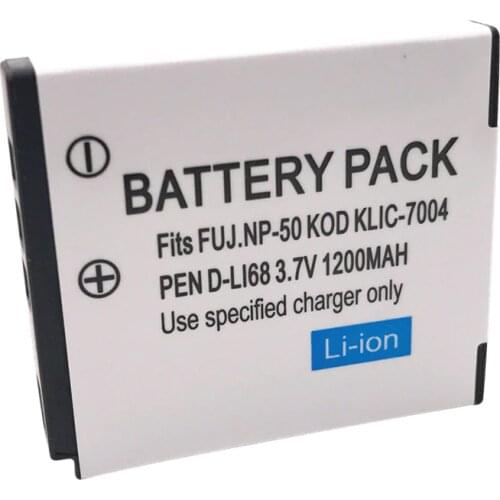 1200mAh NP-50 FNP50 NP50 KLIC-7004 D-Li68 Battery for Fujifilm X10 X20 XF1 F50 F75 F665 F775 F900 EXR F505 F305 F85 F200 F100