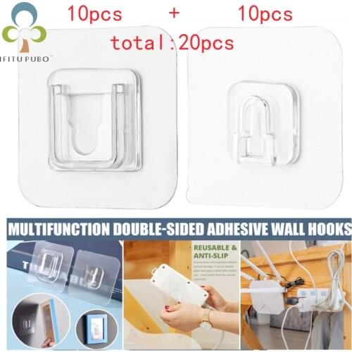 20PCS Snap Button Hole-free Hook Nail-free Plug-in board Wall Plug Holder Non-marking patch Soap Box Basket Accessories WYW