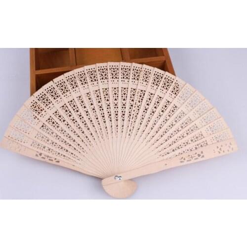 200pcs new Chinese Aromatic Wood Pocket Folding Hand Held Fans Elegent Home Decor Party Favors