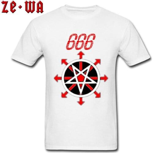 666 Satan Symbol T-Shirts Women Men Unisex Short Sleeve Slim Fit Brand-Clothing 2018 Newest O-Neck Pure Cotton Top/ Tees