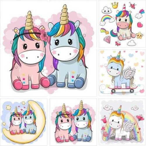 5D DIY Diamond Painting Cartoon Unicorn Full Drill Square Round Magic Unicorn Cross Stitch Mosaic Home Decoration Kids Room Gift