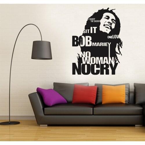 Bob Marley Jamaica Reggae Artistic Avatar vinyl wall decal quotes home decor diy art mural wallpaper removable wall stickers