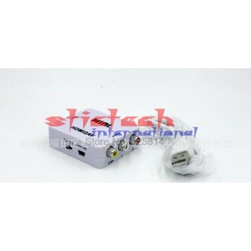 By dhl or ems 50pcs HDMI to AV/CVBS L/R Adapter 1080P HDMI2AV Support NTSC and PAL Output AV TO HDMI TO AV