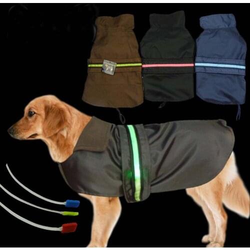 Rain Pet Products Big Jacket Winter Puppy Waterproof Coat Luminous Clothes Dog LED Harness Any Size Favourite