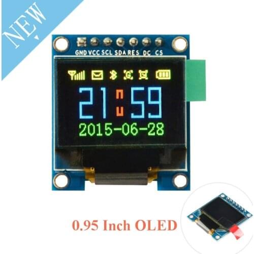 0.95 Inch IPS OLED Display Module 96*64 RGB TFT for Arduino SSD1331 LCD Board SPI Full Color HD OLED 7pin DIY