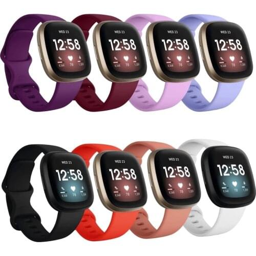 Soft Silicone Watch Strap Replacement Wrist Watch Band For Fitbit Versa 3/Fitbit Sense Watchband Wristband Bands