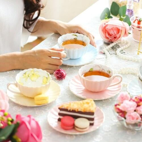 European style coffee cup set ceramic Xiajian tea tea set Jiazi cup wedding set flower tea cup saucer British afternoon tea cup