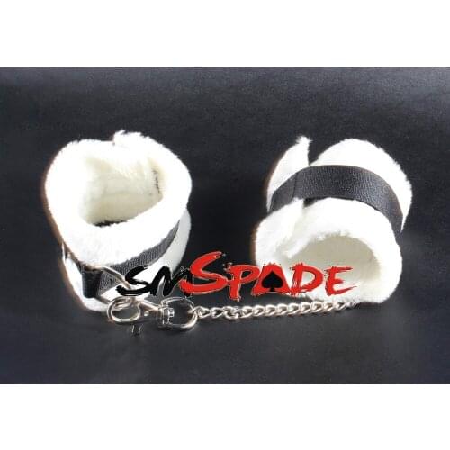 White and black real velvet handcuffs, adult sex toys for couples restraining game velvet handcuffs, sexy leather ankle cuffs
