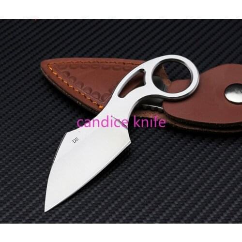 Ring Straight Knife D2 Fixed Blade Knife Camping Hunting Tactical Survival Knives Outdoor EDC Multi Pocket Tools