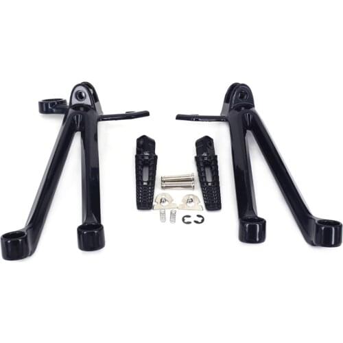 Black Motorcycle Rear Passenger Footrest Foot Peg Rests Pedals & Bracket Mount For SUZUKI GSXR1000 GSX-R 1000 2005 2006