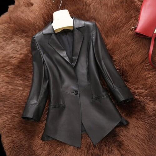 Casual Women Genuine Leather Jacket 4040 Spring Autumn Natural Sheepskin Coats Real Leather Ladies Jackets HQ36-CJX3603A