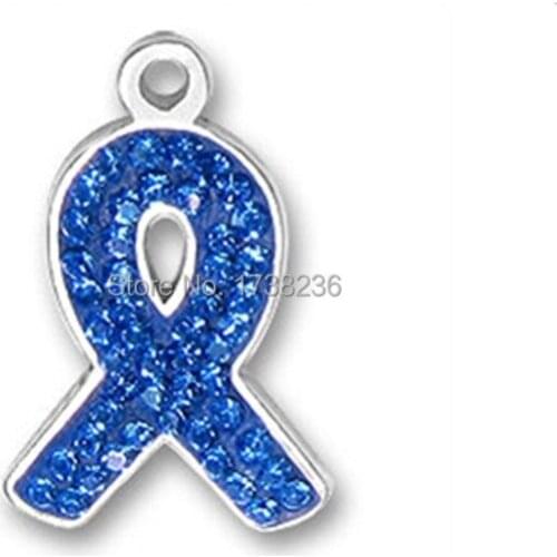 Raise awareness for child abuse prevention or colon and prostate cancer blue ribbon charm