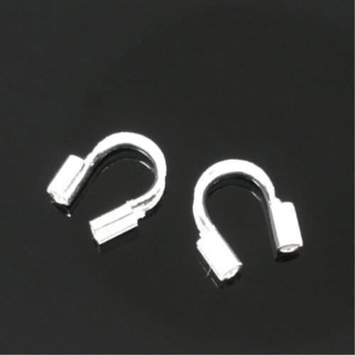 Doreen Box 200 PCs Silver Color Copper Arched Wire Guardian Wire Protectors 5x5mm Jewelry Findings Accessories DIY Tools
