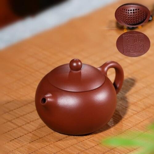 On big sales ball shaped infuser holes marked tea pot real yixing zisha dahongpao clay 150ml Chinese kungfu pot of tea