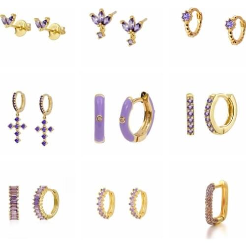 BOAKO 925 Sterling Silver Earrings For Women Ins Violet Earrings Dangle Girl Earring Cartilage Mom Gift 2021 Trend Pendientes