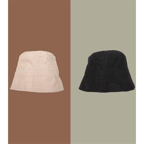 MYZW Woman Folds Hats Girls Summer Sun Cap Headwrap Outdoor Cap Bucket Gorros Fashion Ornaments Flat Top