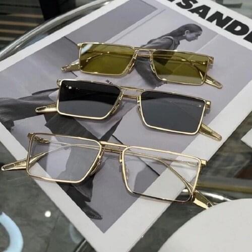 Light green fashion metal sunglasses, the new net red hot-selling small box trend sunglasses, women and men all-match personalit