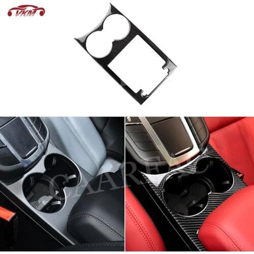 Carbon Fiber Car Water Cup Holder Frame Cover Trim strips Sticker Gear Box Decoration for Porsche Macan 2015-2018