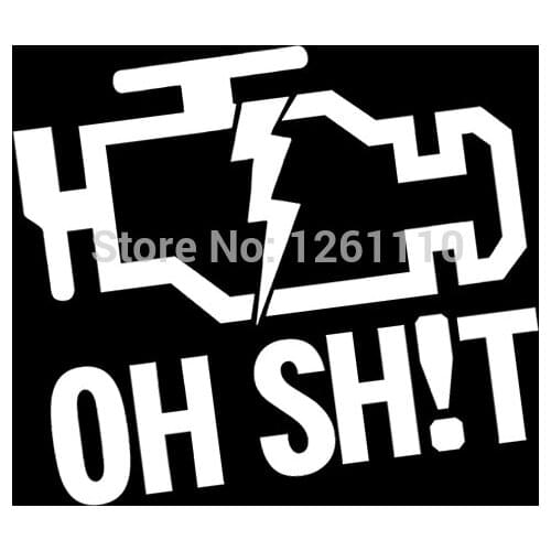 Funny CHECK ENGINE LIGHT Car Truck SUV OFF ROAD Window Bumper Rear windshield Vinyl sticker decal JDM drift Nismo VTEC Fail