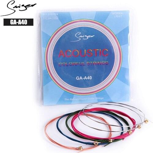 Smiger 6Pcs/Set Metal Ukulele Strings Colorful Acoustic Guitar String GA-A40 Replacement Parts For Acoustic Guitar Accessories