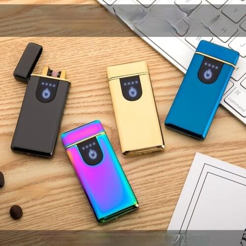 Charging Double Arc Cigarette Lighter Touch Switch Mens Gift Usb Windproof Lighter Lightweight and Convenient Smoke Accesoires