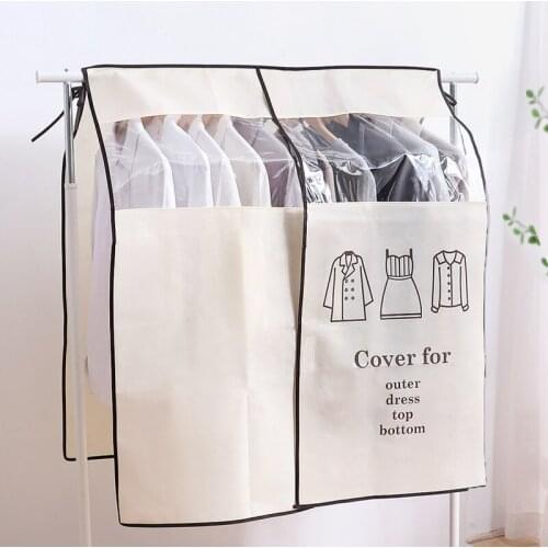 1pcs Wardrobe Clothing Dust Cover Non-woven Clothes Hanging Garment Bag for Clothes Storage Hanging Suit Dust Jacket Cover