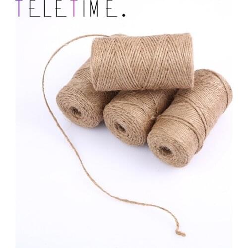 100M 1/2/3mm Natural Vintage Jute Rope Cord String Twine Burlap Ribbon Crafts Sewing DIY Jute Hemp Wedding Party Decoration