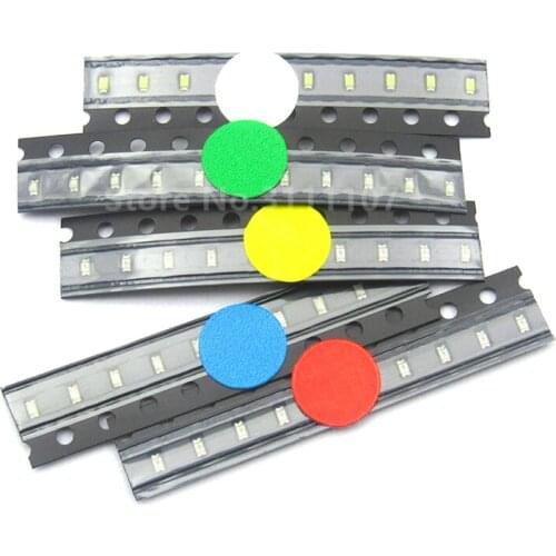 100pcs SMD 0603 LED Kit Super Bright Red/Green/Blue/Yellow/White Water Clear LED Light Diode 5 Colors x20 Pcs Set