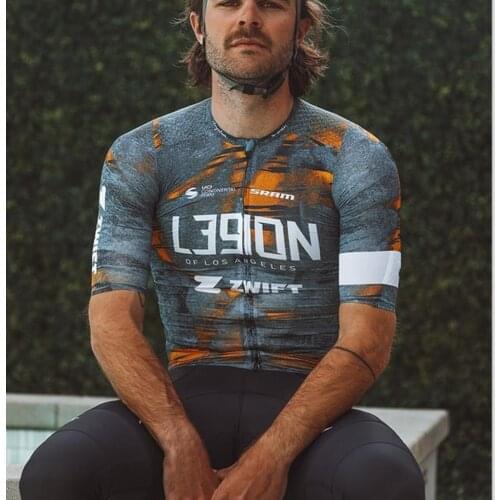 2021 L39ION Jerseys Mens Short Sleeve Cycling Tops Maillot Ciclismo Hombre Custom Bike Clothing Gel Pad Black/White Bib Shorts