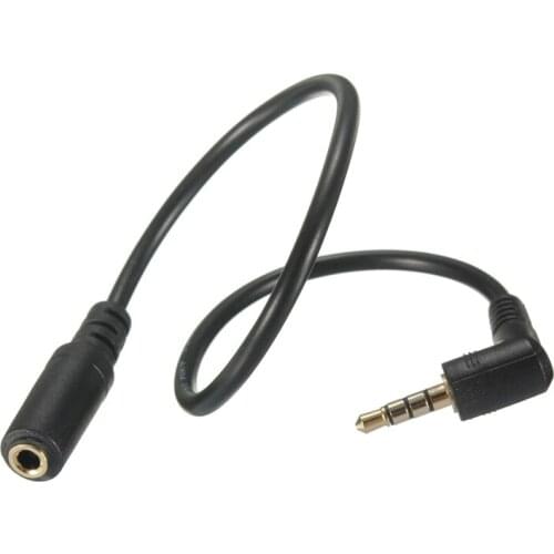 3.5mm 4Pole 90 Degree Angled Male to Female AUX Audio OMTP interchange CTIA Cable New