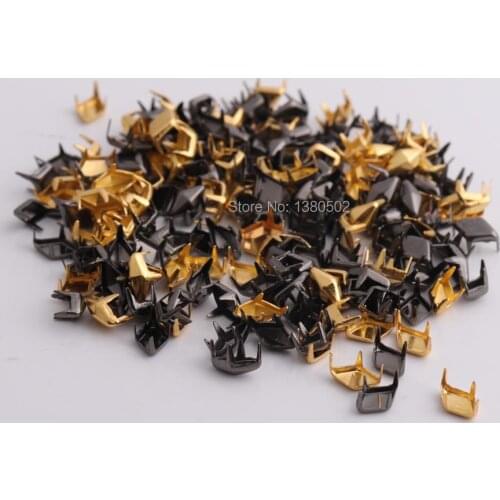 50 pcs black and gold color metal Stud Garment Rivets DIY for leather craft and bag