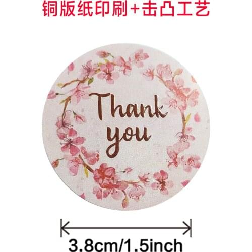 500pcs Pink Flowers Thank You Sticker Scrapbooking For Wedding Gift Card Business Packaging Stationery Label Stickers
