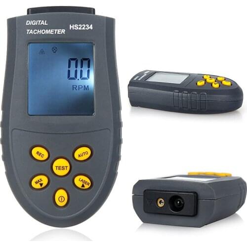 HS2234 Non-contact Laser Tachometer Digital Laser Tachometer LCD RPM Test Small Engine Motor Speed Gauge Non-contact
