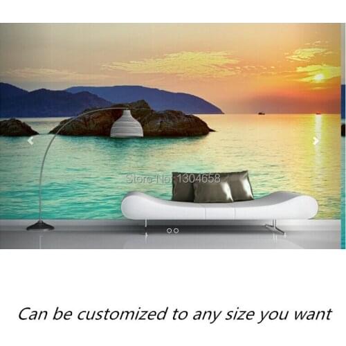 Free shipping custom murals Turquoise Sea View Wall Mural sofa bedroom TV backdrop wallpaper