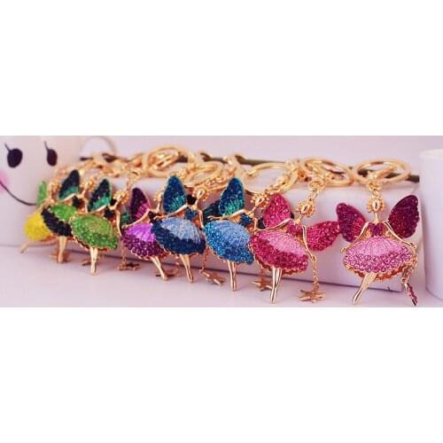 Elves Star Keychain Rhinestone Car Key Rings Women Bag Charms Elf Key Chains Keyrings Fashion Crystal Key Holder