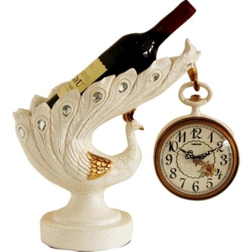 European-Style Clock Living Room Simple Creative Retro Mute Clock Desktop Clock Wine Rack Decoration