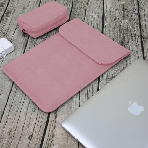 2020 Magnetic Laptop Sleeve Mouse Pad Pouch Notebook Case For Macbook Air Pro Cover Retina 12 13 15 15.6 inch PU Leather Bag