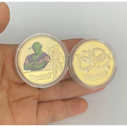 Cheap Price 6 Designs DBZ Anime piccolo-buu-freeze-Master Roshi-Kuririn-Trunks Gold Plated Coin