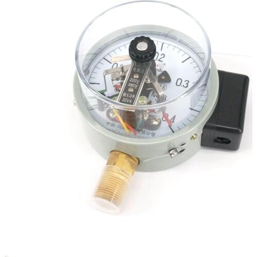 0-0.4Mpa YXC Dial Diameter 100mm Magnetic Auxiliary Electric Contact Pressure Gauge Radial Mount Pneumatic Parts