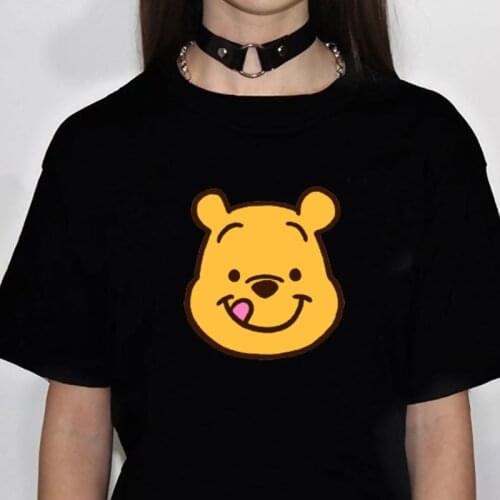 Disney Kawaii Winnie The Pooh Unisex Summer T Shirt Cute Anime Bear Funny T-shirt Korean Style Casual Tshirt Graphic Top Tees