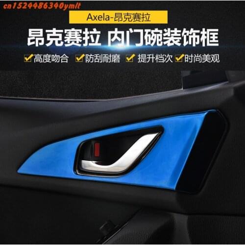 For Mazda 3 Axela 2014-2019 High-quality stainless steel Car interior handle frame. Inner handle trim cover ,Car-Styling