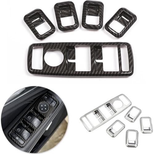 For Mercedes Benz A B C E G CLA GLK GLA GLE Class W204 G500 W212 W166 5pcs Car Door Window Glass Lift Switch Button Cover Decor